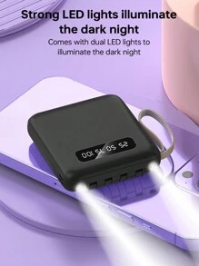 1个10000mAh 10W便携式移动电源，1个输入端口和3个输出端口，带充电器输出保护，兼容Type-C/Lightning/Micro充电输出接口 - 彩色 - 查看 7
