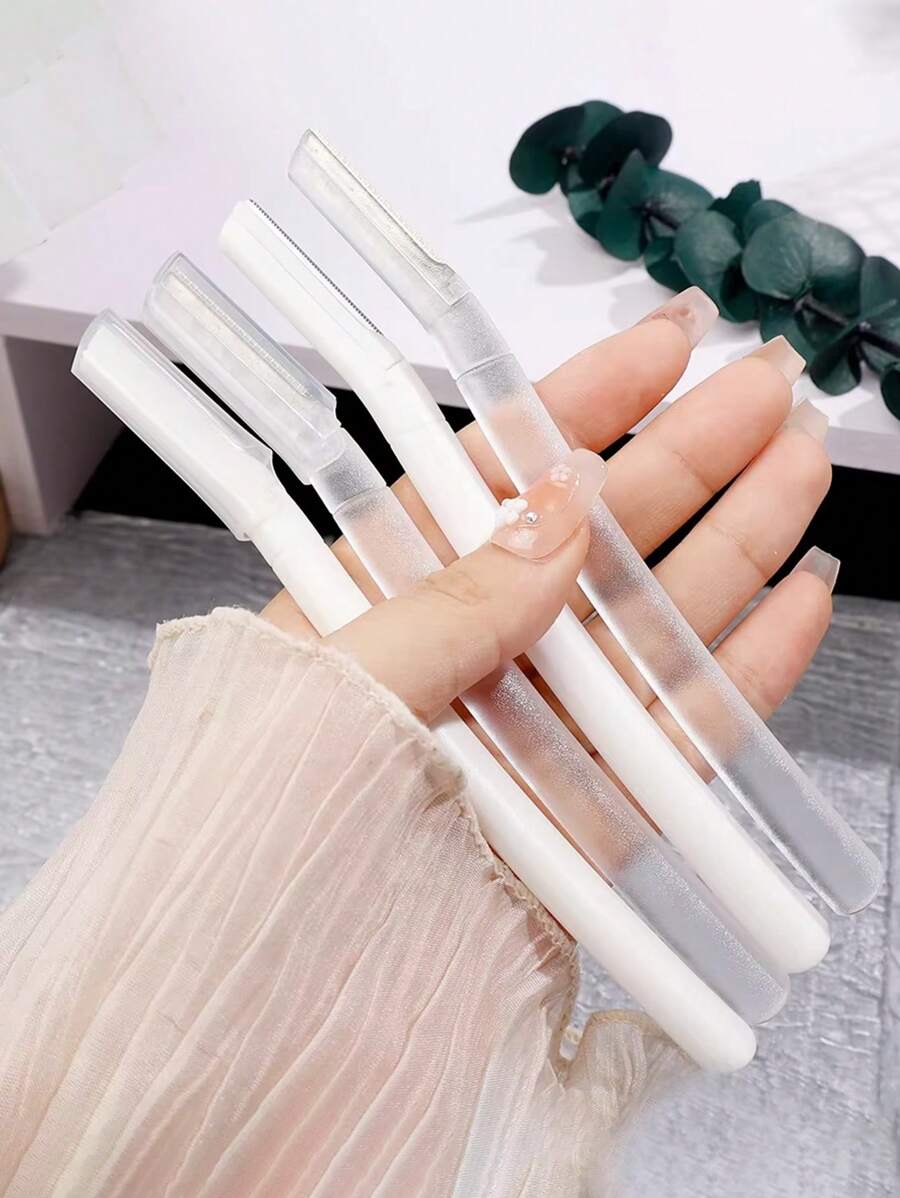 四件套透明眉毛修剪器套装，男女通用眉毛修剪器和面部剃毛器套装，眉毛修剪器和面部剃毛器，去角质磨皮工具，身体脱毛修剪器和面部眉毛剃毛器套装，长柄刀片带精密帽，女士眉毛修剪器工具，化妆，便宜，房间装饰，梳妆台，旅行，卧室，化妆配件，眉毛剃刀，便宜，圣诞礼物，化妆，化妆工具，便宜货，礼物，女士礼物，圣诞礼物，赠品，旅行，便宜货，旅行必备