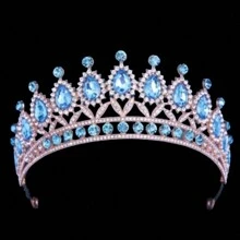1 PIEZA Deslumbrante corona de cristal Tiaras y coronas para fiestas, bailes de graduación para mujeres, accesorios de boda y pelo, joyería, tocado de regalo
