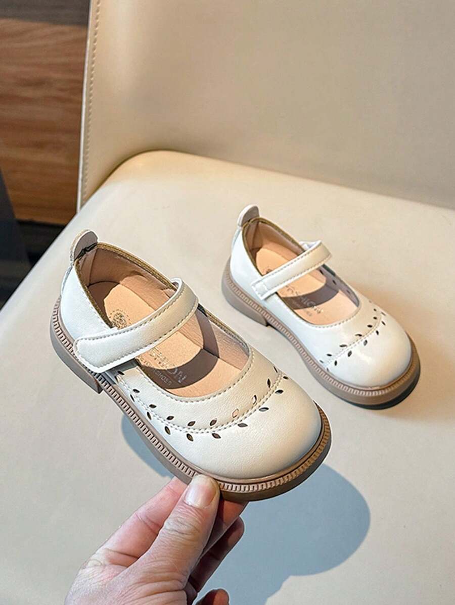 Girls' Leather Shoes, New Spring/Autumn Princess Shoes, Soft Bottom Shoes For Little Girls - Beige - View 1