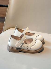Girls' Leather Shoes, New Spring/Autumn Princess Shoes, Soft Bottom Shoes For Little Girls - Beige - View 5