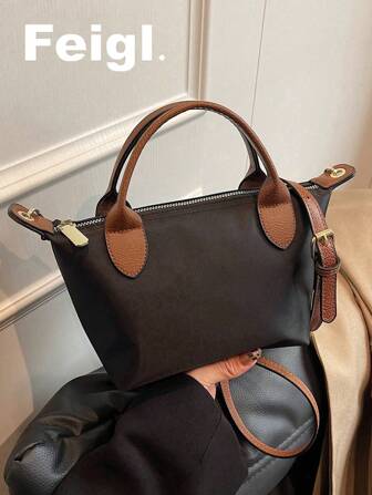 New Women Nylon Casual Tote Bag Crossbody Handbag Shoulder Bag In Solid Color