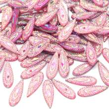 7*21mm Eyebrow Face Sticking Phoenix Tail Drill Teardrop Resin Flat Bottom Drill Peacock Tail DIY Jewelry Accessories - Multicolor - View 13