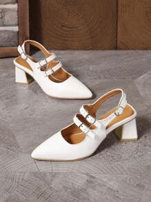 时尚女士春秋款尖头系带粗高跟玛丽珍鞋，优雅别致简约迷人时尚性感高跟鞋，适合婚礼、聚会、派对、礼物，与性感连衣裙完美搭配