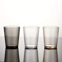 Acrylic PC Plastic Striped Transparent Amber Color Restaurant Chain Tea/Drinks/Juice Glasses