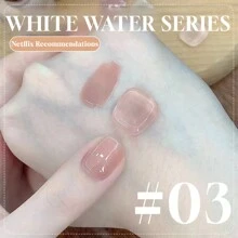 Miss Comoy 15ml Centenas de Verniz para Unhas Transparente Cor de Gelo Branco Aberto, Nova Cor Nude Quente e Popular para Ambiente de Trabalho Diário, Cor Branca de Gelatina Transparente, Cola para Unhas DIY Salão de Beleza Comumente Usada