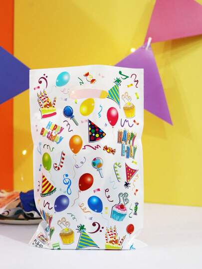 10 pezzi/20 pezzi Sacchetti regalo quadrati in plastica bianca, sacchetti per caramelle per feste di compleanno, confezioni regalo per compleanni