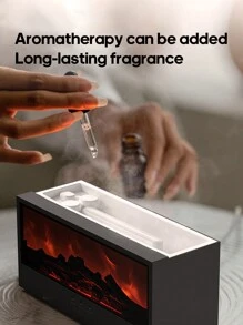 kinscoter 1PC USB 150ml Mini Fireplace Diffuser Ultrasonic Flame Humidifier Portable Bonfire Essential Oil Aromatherapy Diffuser With LED Light & Remote Control For Home Office Gifts