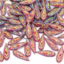 7*21mm Eyebrow Face Sticking Phoenix Tail Drill Teardrop Resin Flat Bottom Drill Peacock Tail DIY Jewelry Accessories - Multicolor - View 10