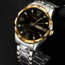 Classic Men's Watch Calendar Week Multi-Functional Fashion Atmospheric Men's Watch Business Watch 1 Piece - Gold - View 4