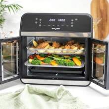 Salter XL Air Fryer Oven 15L Divider Dual Cooking 6 Presets Rotisserie Oil- Multicooker Non-Stick Cooking Racks Accessories Multi-Level Cooking 2300W - 15LDualAirFryer - View 3