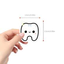 500PCS Tooth Stickers Roll Vinyl Aesthetics Stickers For Scrapbooking, Diary, Laptop, Bumper, Skateboard, Water Bottle, Computer, Phone, Cartoon, Hard Hat, Car Stickers And Decals - Multicolor - View 2