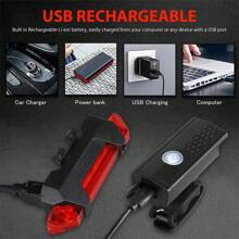 1pc Bicycle LED Waterproof Front Light & Warning Tail Light Set Cycling Equipment Mountain Bike Parts