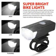 1pc Bicycle LED Waterproof Front Light & Warning Tail Light Set Cycling Equipment Mountain Bike Parts