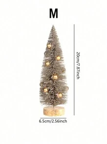 1pc Mini Artificial Christmas Trees,Tabletop Plastic Christmas Tree For Holiday Home Decor Best Gifts Christmas Decorations Room Decor Winter Christmas Decorations Home Christmas Gifts Christmas Decor - Gold - View 6