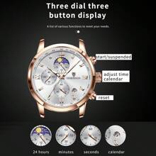 LIGE Men's Watch Luxury Sports Quartz Watch Chronograph Watch For Men Men Men Gift - Brown - View 8