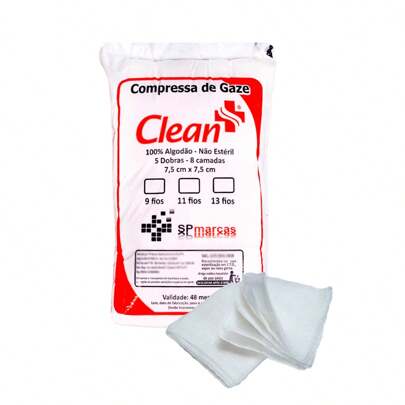 Compressa De Gaze Hidrófila 13 Fios 100g Não Estéril
