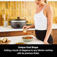 Oval Sear And Stew 6.5 Litre Slow Cooker Titanium Non-Stick Multi-Function Appliance - Titanium-6.5Litres - View 8