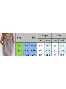 Women's Summer Mini Plaid Dress Ruffle Trim Square Neck Loose Fitting Cami Dress - Màu xanh lam - Xem 7