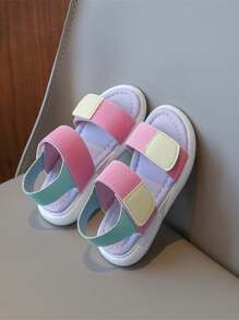 Girls' Fashion Soft Bottom Open Toe Flat Sandals, Versatile Summer Beach Shoes For Toddler & Little Girls