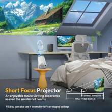 Mini WiFi6 Bluetooth 5.0 Projector 12000L 4K Support Gimbal 3 Portable Auto Keystone Correction Android TV 11.0 Video Projector 180°Rotatable Stand Home Cinema - as pic - View 5