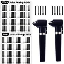 6-Color Paint Mixer Set - Black, White, Purple, Pink, Green, Blue, With 5 Mixing Sticks, Ink Blender Tool Kit, New Year & Valentine's Day Gift, 100 Mixing Sticks, Electric Makeup Ink Pigment Mixer Suitable For Microblading Supplies - Multicolor - View 21