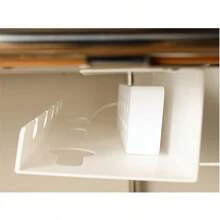 1 pieza Organizador de regleta de alimentación y almacenamiento lateral de escritorio, estante simple para gestión de cables, adecuado para dormitorio y oficina - Multicolor - Ver 4