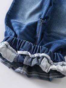 Young Boy Solid Color Elastic Casual Denim Jeans Pants, Spring