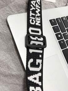 peach tree 男士多功能胸包/单肩包/腰包/斜挎包，时尚纯色或卡通印花设计，适合休闲、运动、跑步、骑行、商务 - 黑色 - 查看 9