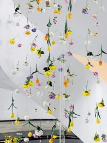 Diy Suspended Flower Door Curtain Spring Creation Photo Check-In Simulation Flower Curtain Petals Rain Waterfall Flower Scene Layout - 20 Artificial Flowers Random Colors - View 9