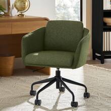 Better Homes & Gardens Juliet Office Chair, Ivory Boucle And Matte Black - 橄欖綠 - 查看 1