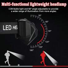 Super Bright Waterproof LED Head Torch Headlight USB Rechargeable Headlamp UK - Black - View 8