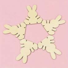 10 pièces Fournitures artisanales de lapin de Pâques, lapin de Pâques en bois à décorer soi-même, décorations en copeaux de bois cadeaux de Pâques