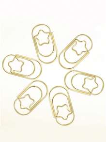 50 个金色星形回形针，迷你金属防滑文具夹，适用于办公室、学校和家庭组织、返校、学校用品 - 金色 - 查看 6