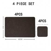 1set/4set Double-Sided Leather Coasters, Waterproof Oil-Proof Placemat, Heat-Resistant, Creative Table Decoration Pad - Multicolor - View 17