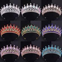 1 PIEZA Deslumbrante corona de cristal Tiaras y coronas para fiestas, bailes de graduación para mujeres, accesorios de boda y pelo, joyería, tocado de regalo