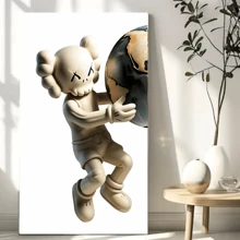 1PC KAWS Statue Poster Decoration Bedroom Decor Room Aesthetic Interior Posters For Wall Decorative Paintings Home Decorations NO FRAME - A - View 3