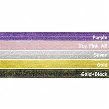 Bristlegrass Glitter Fold Over Elastic FOE 5/8" 3/4" 15mm 20mm Spandex Band Webbing Tape Headband Bracelet Hair Tie Underwear Dress DIY Sewing Trim