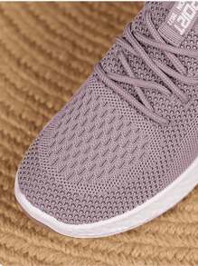 Zapatillas deportivas con cordones de otoño para mujeres,Ligeros Y Elegantes Para Mujeres,zapatos blancos elegantes,Zapatillas de correr con suela antideslizante para mujer, modernas para primavera y otoño, Zapato sin cordones transpirable de tejido de punto casual y plano para mujeres, Zapatos transpirables de malla de punto ligero con,ligero y cómodo en gristranspirables y ligeras.Zapatos Deportivos Casuales Cómodos, Transpirables, - Morado - Ver 7