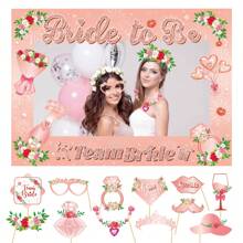 1 pezzo Cornice di cartone per foto + 12 pezzi Occhiali da sole dorati per donne come accessori per foto da festa, decorazioni per feste in colore uniforme