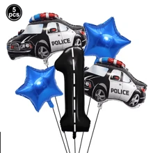 Police Car Theme 18 Inch Deep Blue Star Foil Balloon, Police Car Birthday Party Gathering Decoration