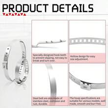 10pcs Adjustable CV Joint Boot Crimp Clamp Stainless Steel Universal CV Boot Clamp Large Small 2 Size CV Boot Crimp Drive Shaft Joint Kit For Vehicle Car Motorbike - Silver - View 7