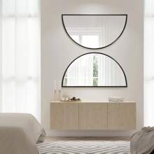 Wall Mirror - Bathroom Mirror Metal Frame Half Circle Mirror 2 Pack DIY For Bathroom, Bedroom, Living Room, Cloakroom, Entryway Home Decor Gifts