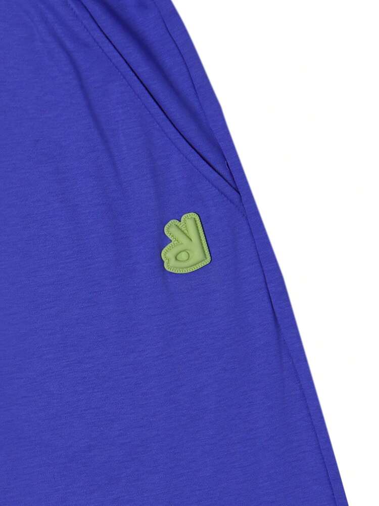 Annil 青少年女童短裤，夏季抗菌长绒裤，休闲运动。 - 藍色 - 查看 4