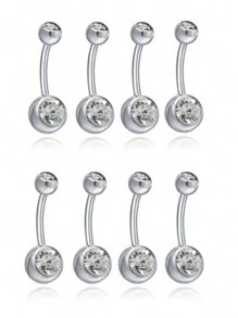 肚脐穿孔饰品，肚脐饰品，不锈钢肚脐穿孔饰品，女性肚脐环，男士肚脐穿孔饰品 - 彩色 - 查看 4