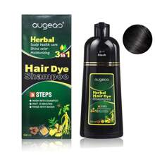 Unisex 3-In-1 Herbal Dye Shampoo, Natural Black Hair Dye Shampoo, 1 Application - Permanent Black Hair Dye With Vibrant Color Intensity & Anti-Fade Shine For Up To 10 Weeks, 500ml (Black Or Brown) - 黑色 - 查看 1