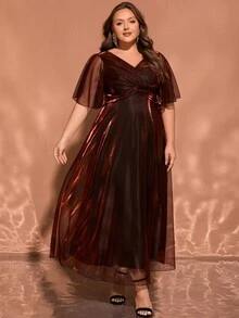 Plus Size Women Ombre Color Party Evening Gown, Cocktail Party, Wedding Guest, Graduation, Bridesmaid, Mother Of The Bride