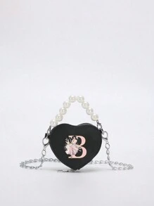 Miniborsetta elegante e carina, stampe di 26 lettere in stile ballerina, borsa a tracolla in PU con manico e porta-monete a forma di rossetto. Può essere utilizzato come porta-monete per rossetto, da portare a spalla o a tracolla. Adatto per uscite, viaggi e shopping. Perfetto come regalo per Natale, Ringraziamento, San Valentino o per il venerdì. Il regalo ideale. Romantico.