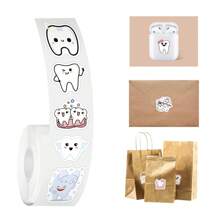 500PCS Tooth Stickers Roll Vinyl Aesthetics Stickers For Scrapbooking, Diary, Laptop, Bumper, Skateboard, Water Bottle, Computer, Phone, Cartoon, Hard Hat, Car Stickers And Decals - Multicolor - View 4