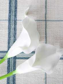 6 件/12 件白色马蹄莲人造花花束适用于婚礼新娘送礼祝福礼物家居装饰仿马蹄莲花